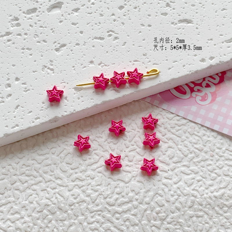 Star Butterfly Metal Beads 5mm Candy Colored Baked Painted 20pcs 20