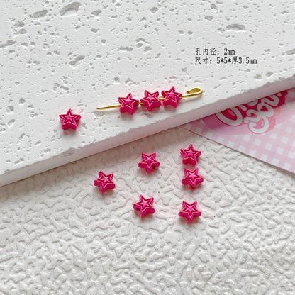 Star Butterfly Metal Beads 5mm Candy Colored Baked Painted 20pcs 20