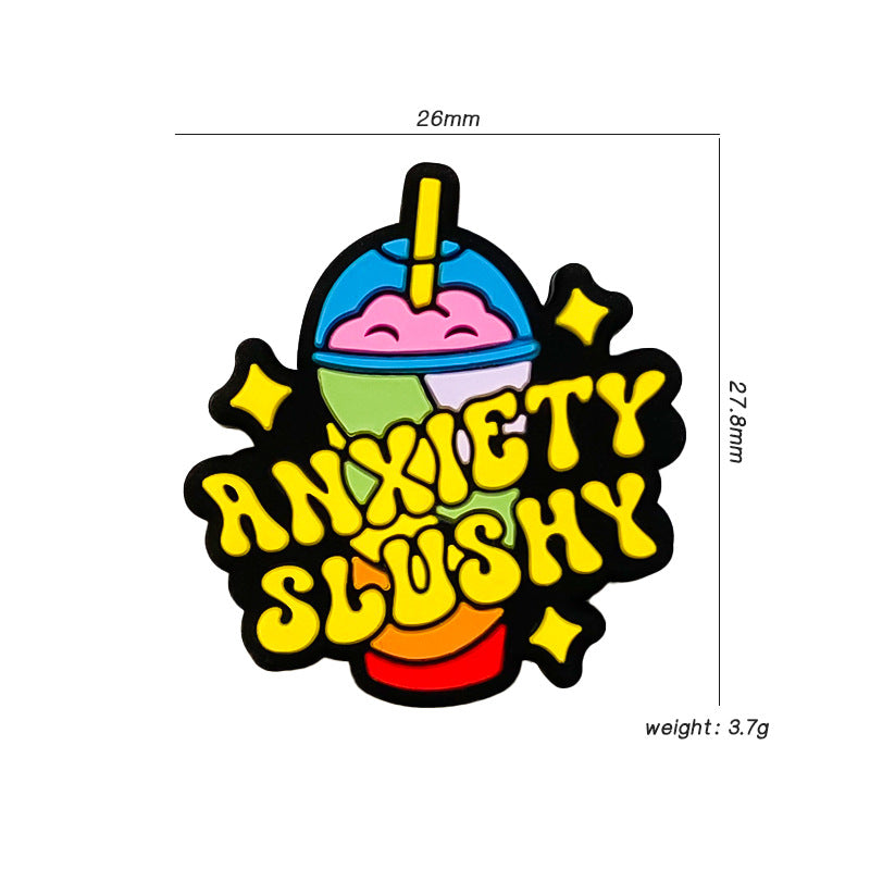 Silicone Focal Beads Milk Tea Cup With Anxiety Slushy Lettering 20pcs 2