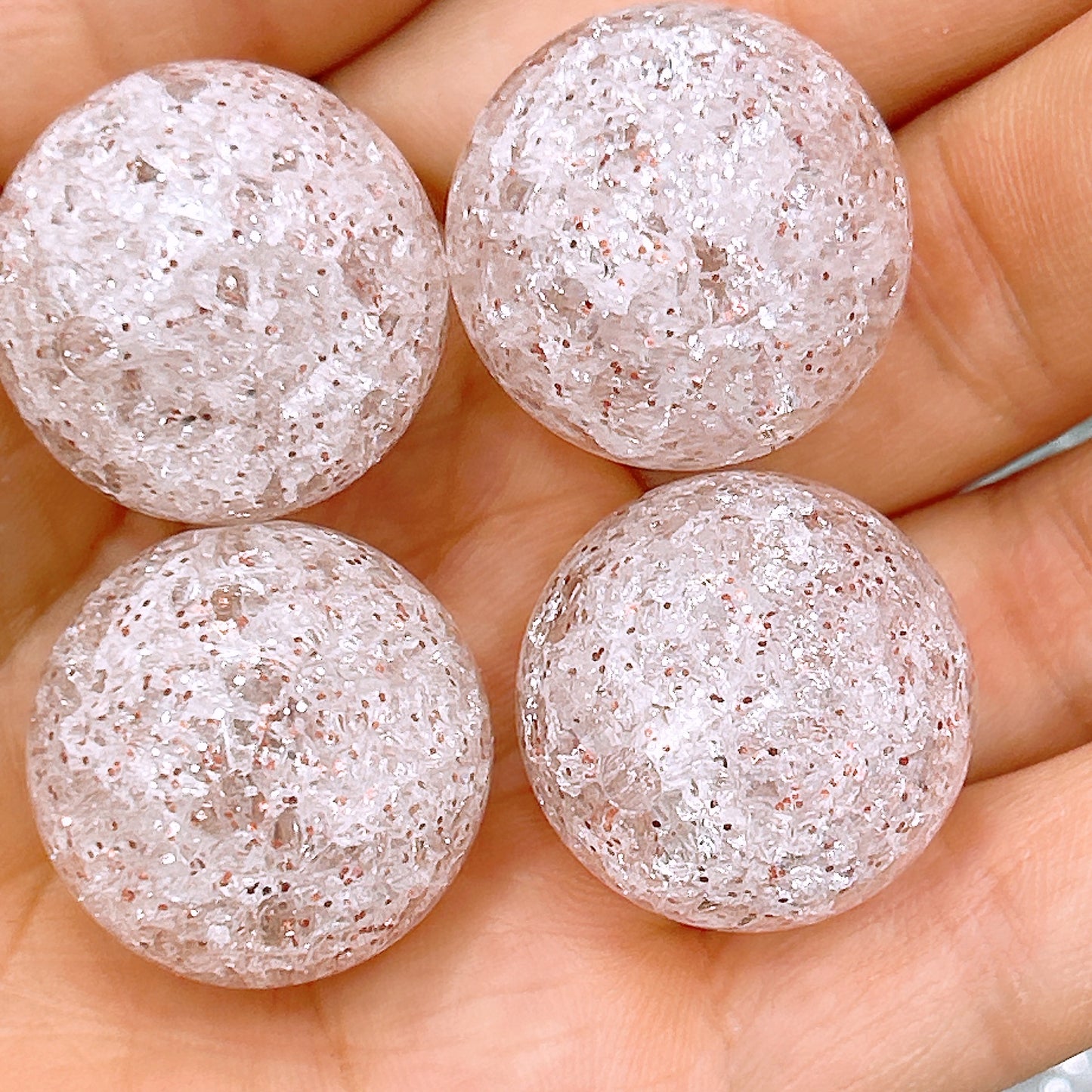 Glitter Bubblegum Beads 25mm Crackled Chunky Acrylic 50pcs 7