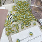 Transparent Glitter Powder Striped Resin Beads 8-10mm Mixed Colors 50pcs 13