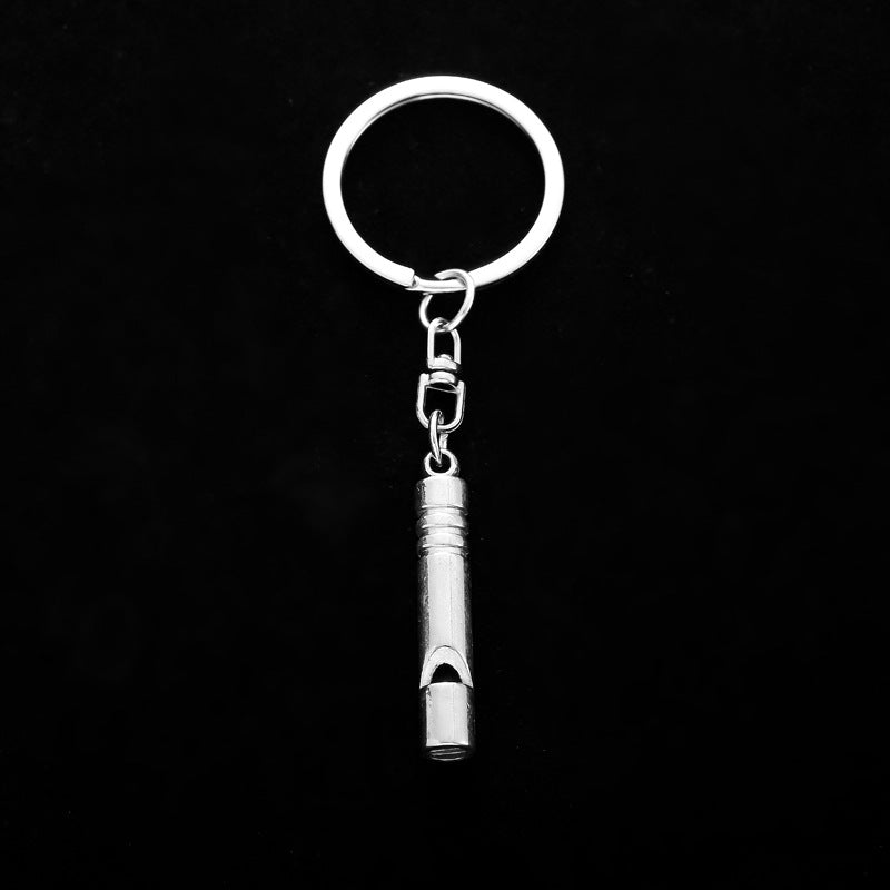 Stainless Steel Whistle Keychain Zinc Alloy Self Defense Accessory 3