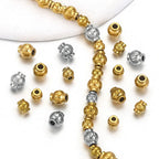 Stainless Steel Lantern Crimp Metal Beads 4/5/6mm Mixed Finish 20pcs