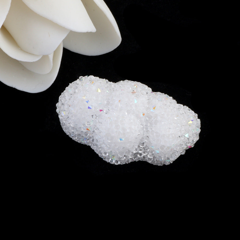 Granulated Sugar Texture Cloud Resin Beads 35mm 2pcs 13