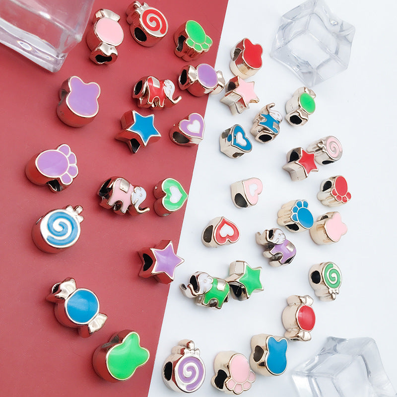 Enamel CCB Plastic Acrylic Beads 9-15mm Large Hole Playful Shapes 40pcs 4
