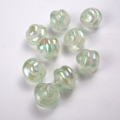 UV Plating Twisted Acrylic Beads 17mm Glitter Powder 50pcs 4