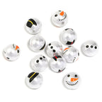 Pearl Printed Snowman Acrylic Beads 16mm Glossy ABS Plastic 50pcs 5