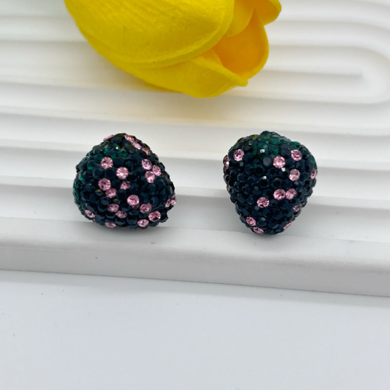 Strawberry Polymer Rhinestone Beads 17mm Colorful Mixed 10pcs 17