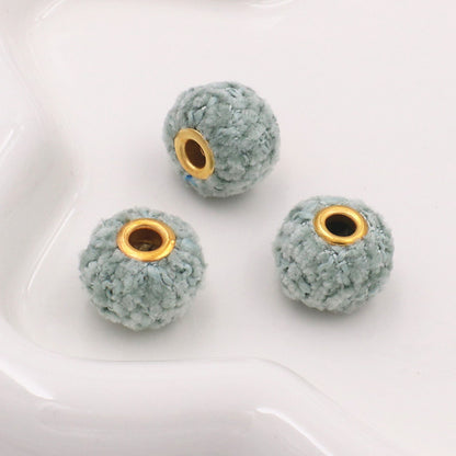 Fabric Woven Spacer Beads 15mm Mixed Colors 40pcs 14