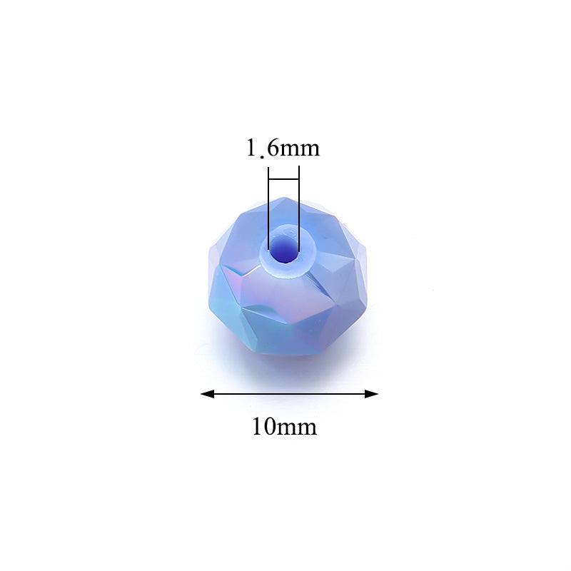 Faceted Round Glass Beads 10mm Cut Surface Multicolor 20pcs 3
