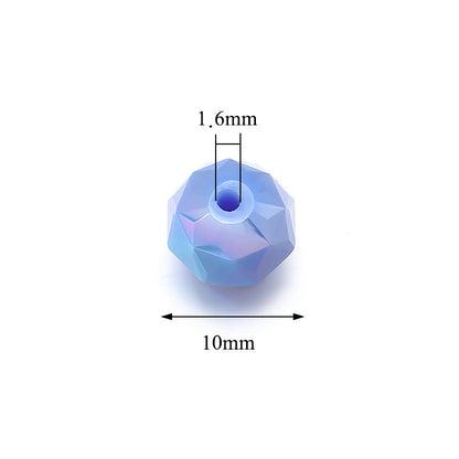 Faceted Round Glass Beads 10mm Cut Surface Multicolor 20pcs 3