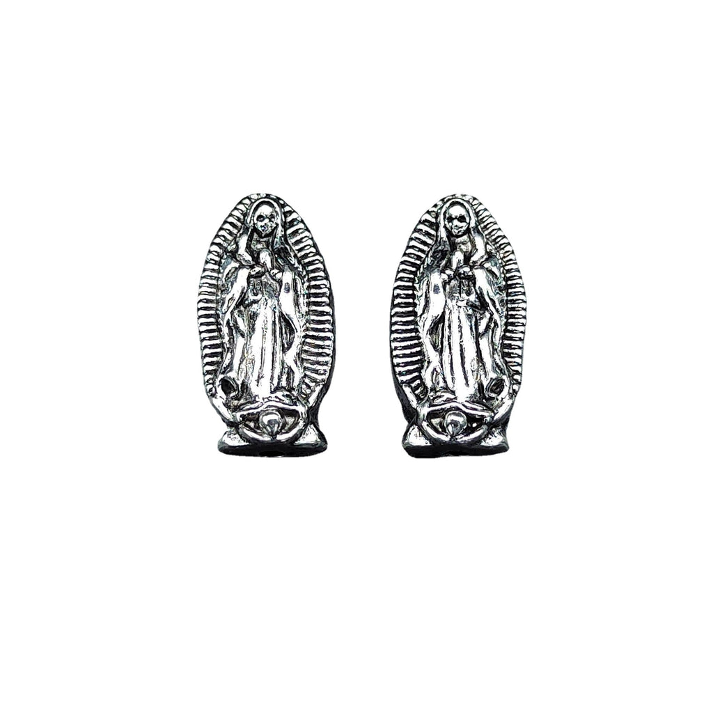 Virgin Mary Metal Beads 13mm 19mm Detailed Silver Tone 100pcs 5