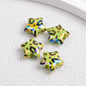 Plated Star Acrylic Beads 15mm Colored UV Plating Leopard Print 50pcs 6