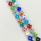 Lampwork Glass Beads Rhombus 12mm Jelly Color Polka Dot 8pcs 3