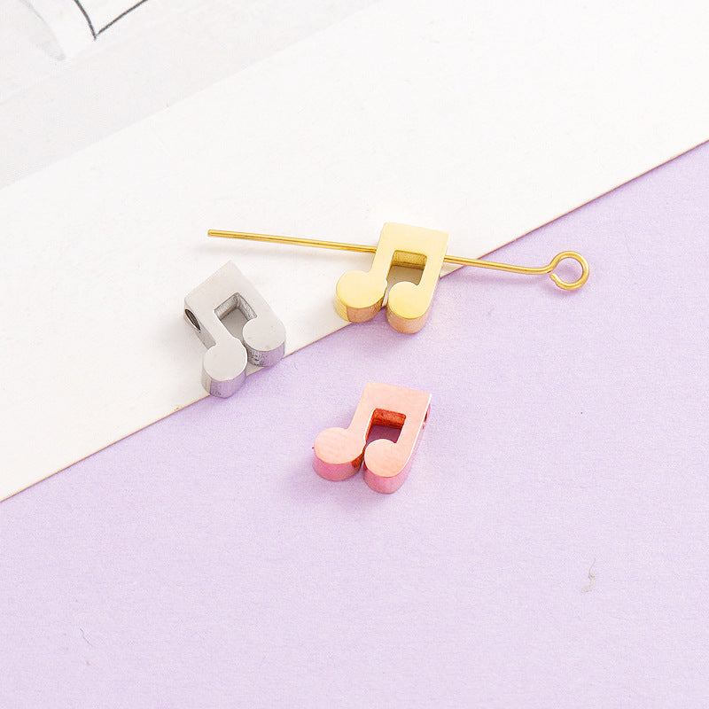 Stainless Steel Note Shaped Metal Beads 13mm Polished Finish 10pcs