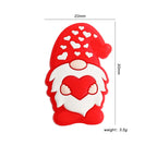 Silicone Focal Beads Santa Claus Holding Heart 20pcs