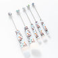 Beadable Makeup Brushes Halloween Christmas Themed Colorful Handles 5pcs 11