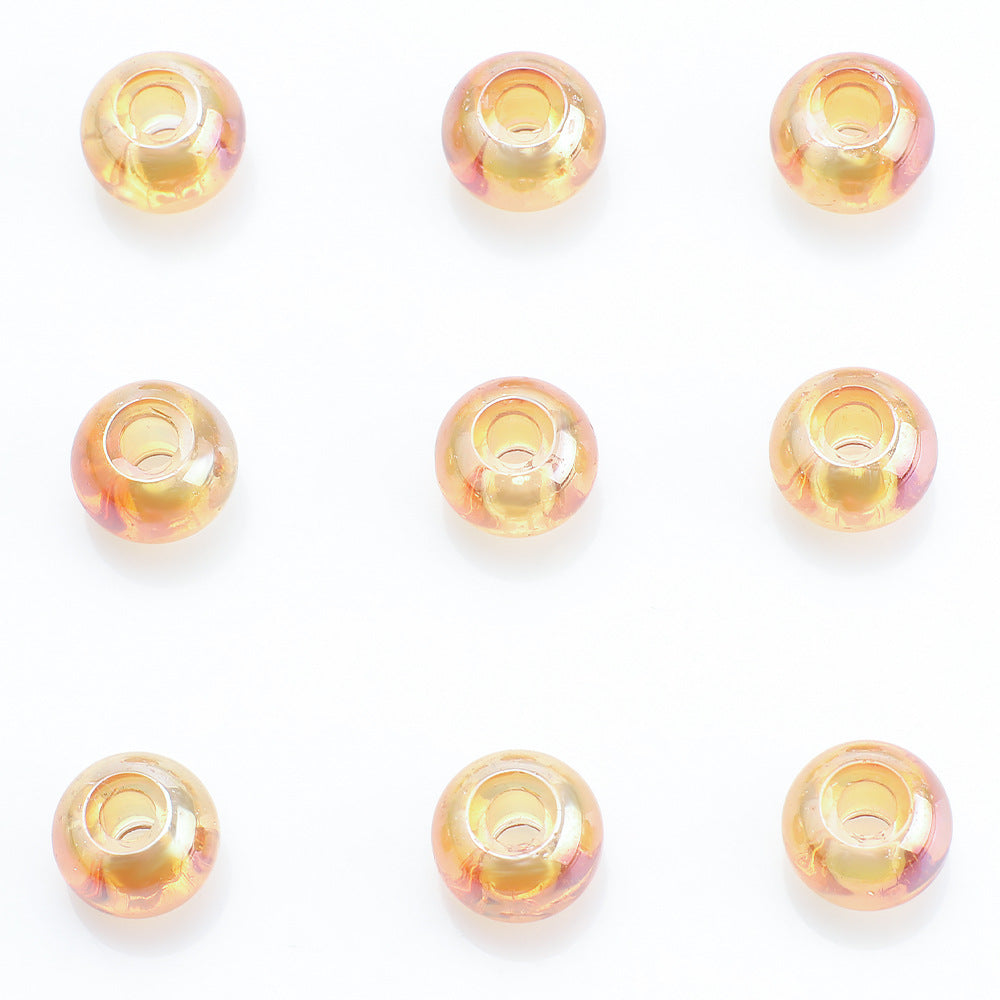 Glass Smooth Spacer Beads 8mm 10mm Large Hole Electroplated 50pcs 13