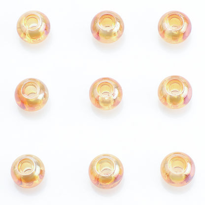 Glass Smooth Spacer Beads 8mm 10mm Large Hole Electroplated 50pcs 13