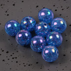 Plating Round Acrylic Beads 16mm AB Colored Crackle 100pcs 2