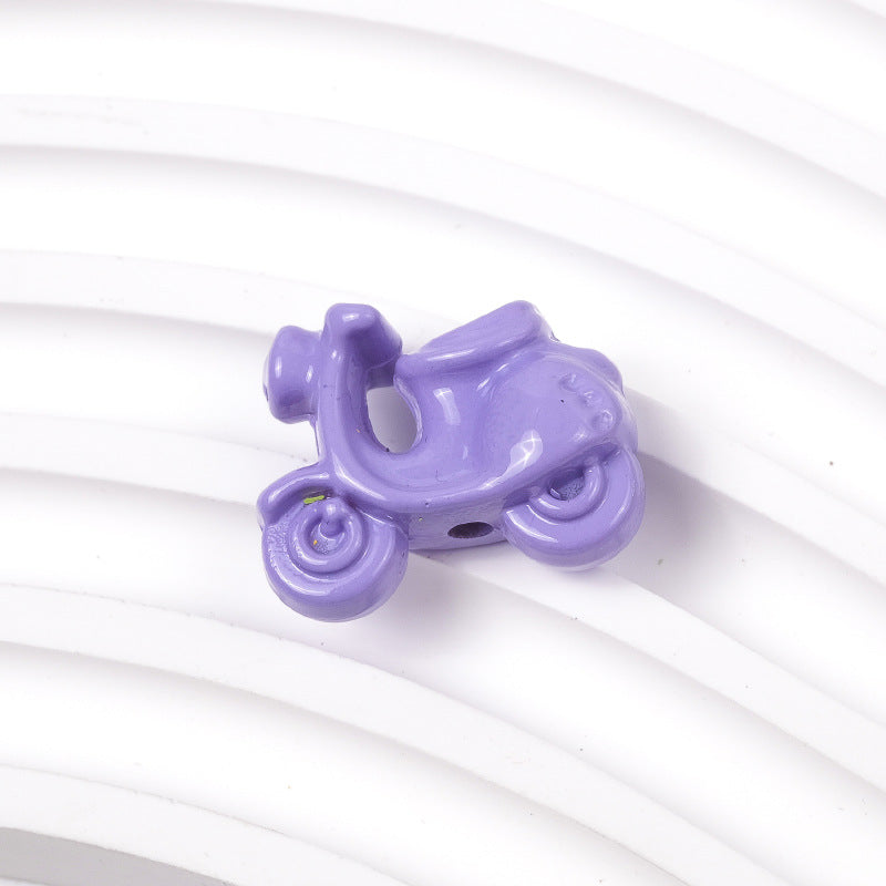 Painted Scooter Acrylic Beads 19mm Glossy Cartoon Colorful 50pcs 10