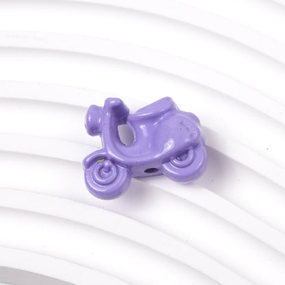 Painted Scooter Acrylic Beads 19mm Glossy Cartoon Colorful 50pcs 10