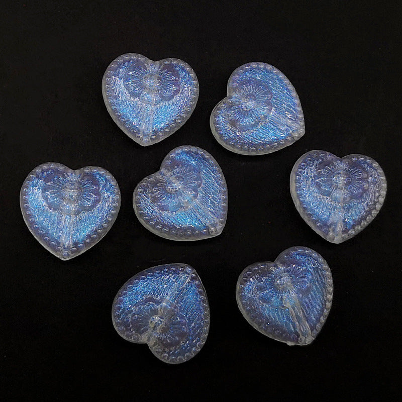 Transparent Aurora Laser Acrylic Beads Iridescent Mixed Shapes 2pcs 46