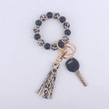 Tassel Silicone Bead Wristlet Keychain with Shiny Spacer Beads 6