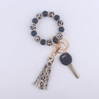 Tassel Silicone Bead Wristlet Keychain with Shiny Spacer Beads 6