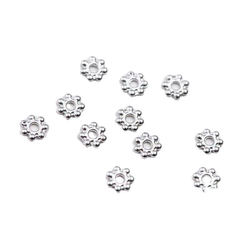 Zinc Alloy Snowflake Spacer Beads 4mm 6mm Tibetan Style 1000pcs 4