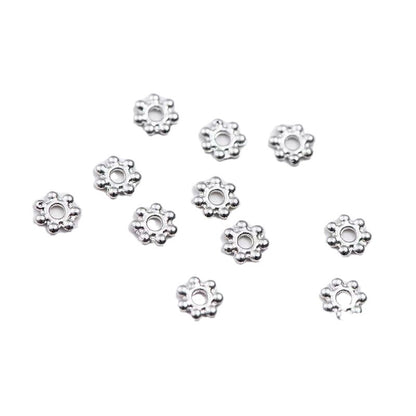 Zinc Alloy Snowflake Spacer Beads 4mm 6mm Tibetan Style 1000pcs 4