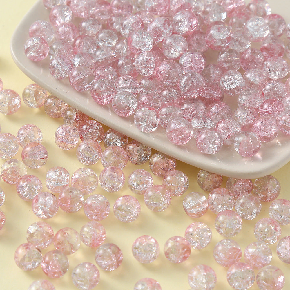 Crackle Round Glass Beads 10mm Vibrant Colors Sparkling Texture 100pcs 18