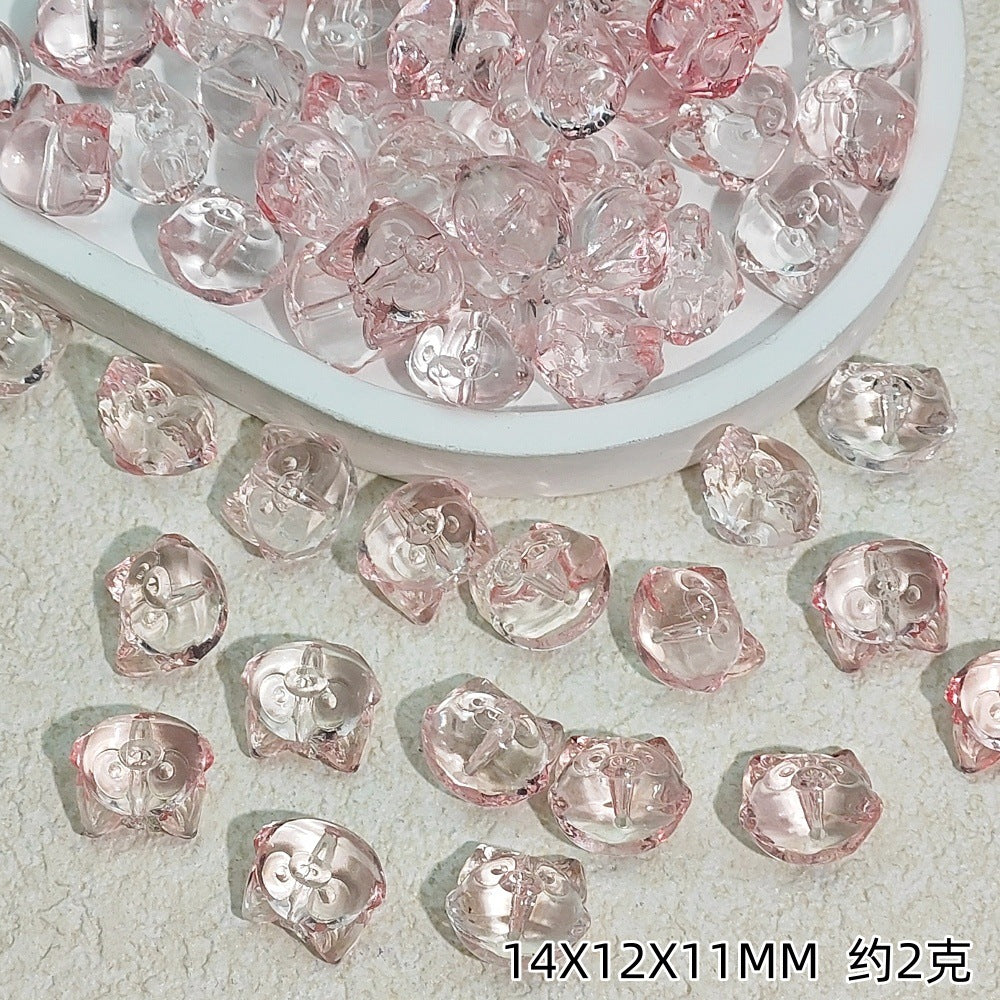 Clear Fox Head Glass Beads 14mm Transparent Playful Design 25pcs 12