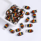 Hand Painted Fish Ceramic Beads 22mm Striped Colorful 5pcs 6