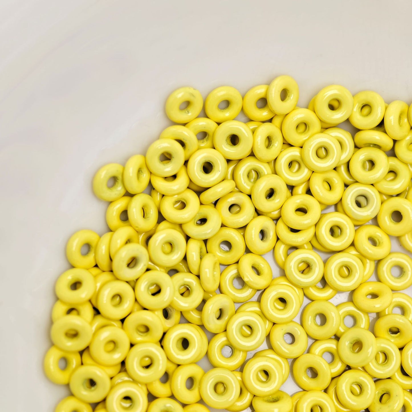 Alloy Donut Spacer Beads 5mm Baking Painted Solid Color 30pcs 7