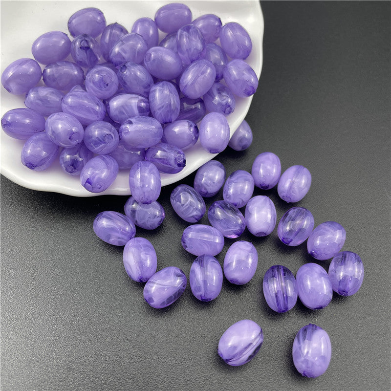 Transparent Halo Oval Acrylic Beads 8.5x11.5mm Glossy Pastel 100pcs 9