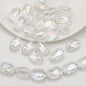 Electroplated Irregular Stone Glass Beads 11x15mm Multicolor 40pcs 21