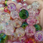 Plated Bubblegum Beads 20mm Tiny Bubble Acrylic Translucent 50pcs 6
