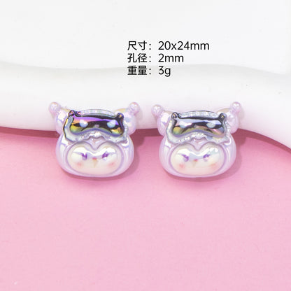 Glossy Sanrio Character Resin Beads Eye Patch Design 10pcs 9