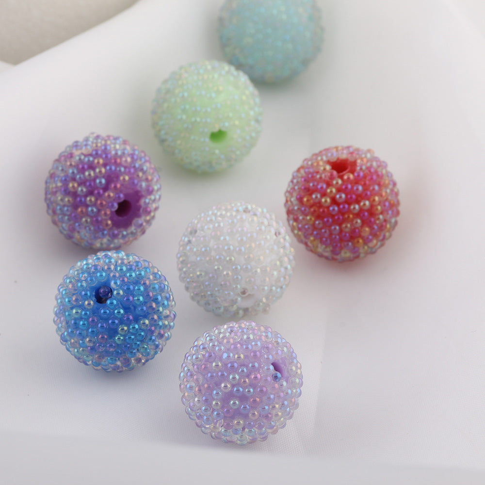 Whimsical Bubblegum Beads 16mm Chunky Pearlescent Pastel Texture 20pcs 4