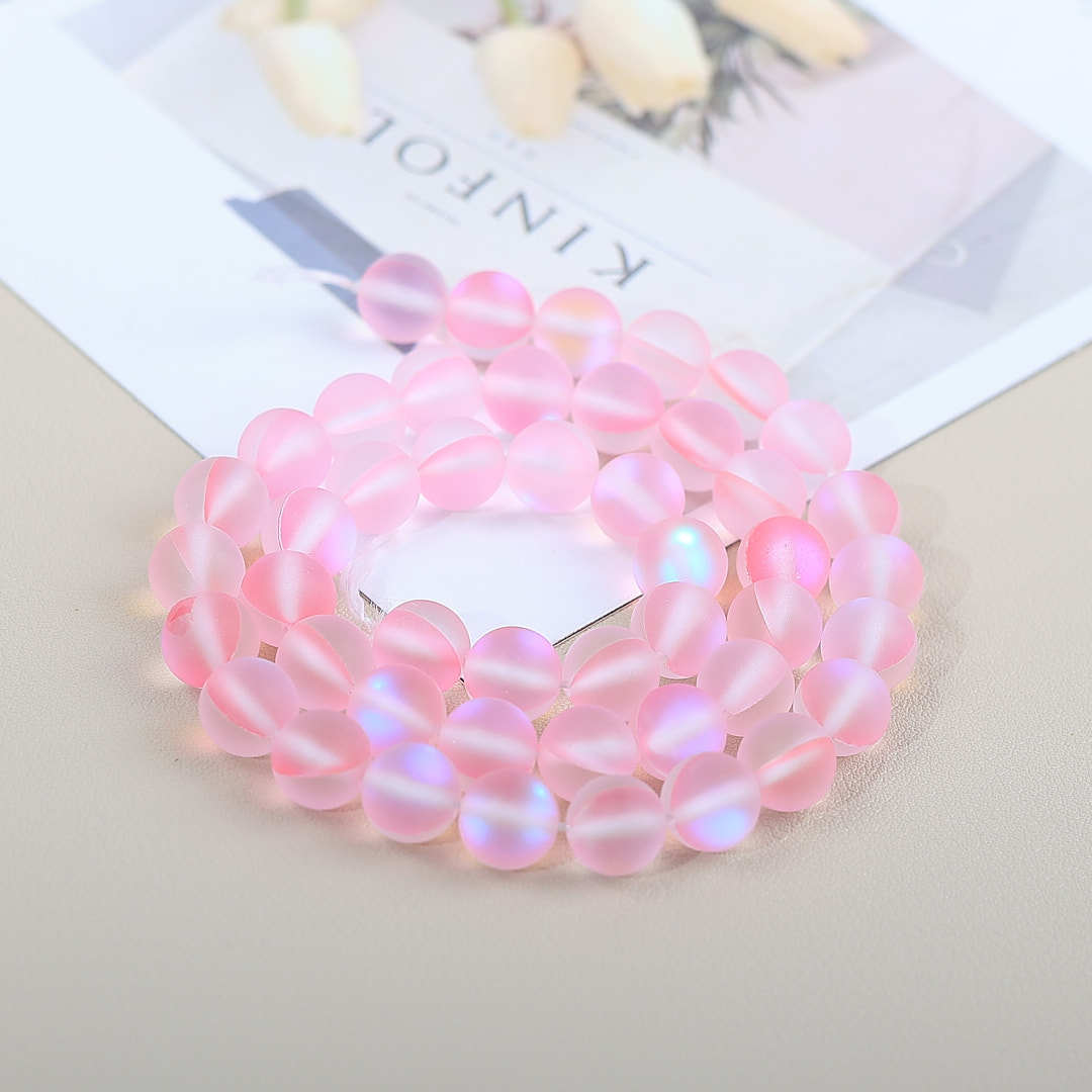 Mermaid Round Glass Beads 6mm Matte Pastel Jewel Tones 40pcs 47