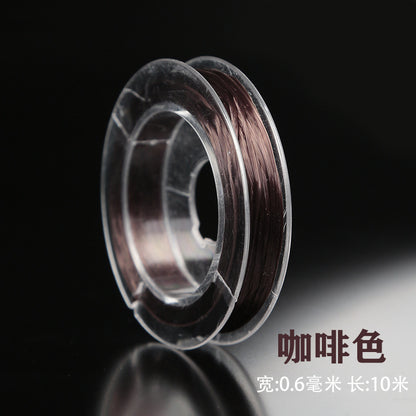 Flat Elastic Spandex Thread 0.6mm Diameter Clear Case 100m 6