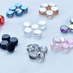 Electroplated Flat Cut Glass Beads 7.5mm 12mm Vibrant Colors 10pcs 4
