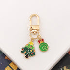 Cartoon Christmas Keychain Metal Alloy Enamel Holiday Icons 6