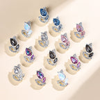 Enchanted Tulip Rhinestone Beads 20mm Alloy Floral Pave 5pcs