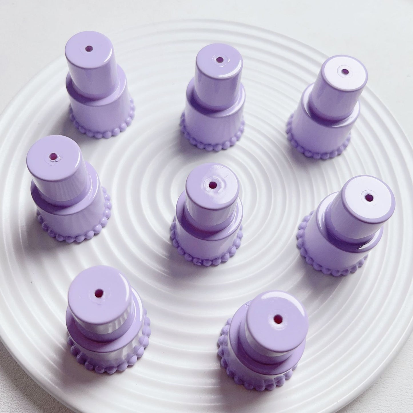 Painted Square Round Acrylic Beads 31mm 35mm Macaron Cake Double Layer 5pcs 13
