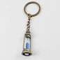Vintage Metal Kerosene Lamp Hourglass Keychain with Colorful Sand 9