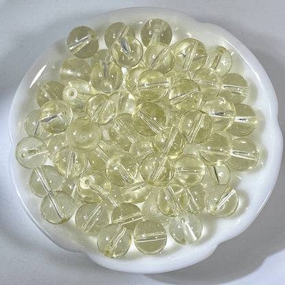 Transparent Glass Beads 10mm Soft Pastel Glossy Finish 100pcs 13