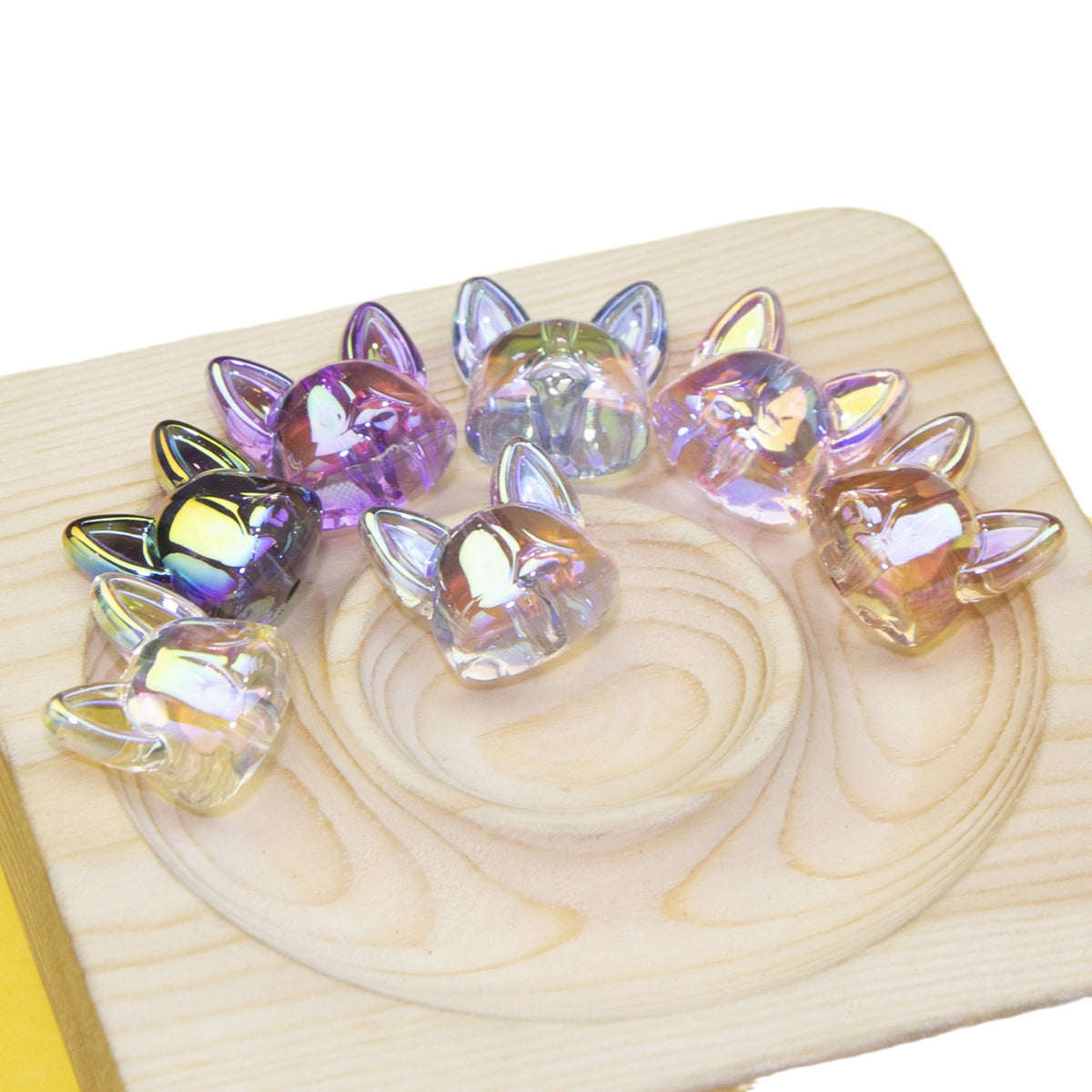 Transparent Plating Corgi Acrylic Beads 18mm Iridescent 20pcs 5