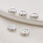 Rhinestone Brass Ripple Spacer Beads 4-10mm 100pcs 4